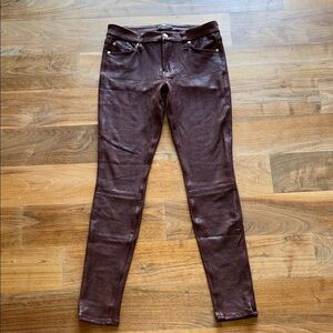 7 For All Mankind Chocolate Faux Leather Pants